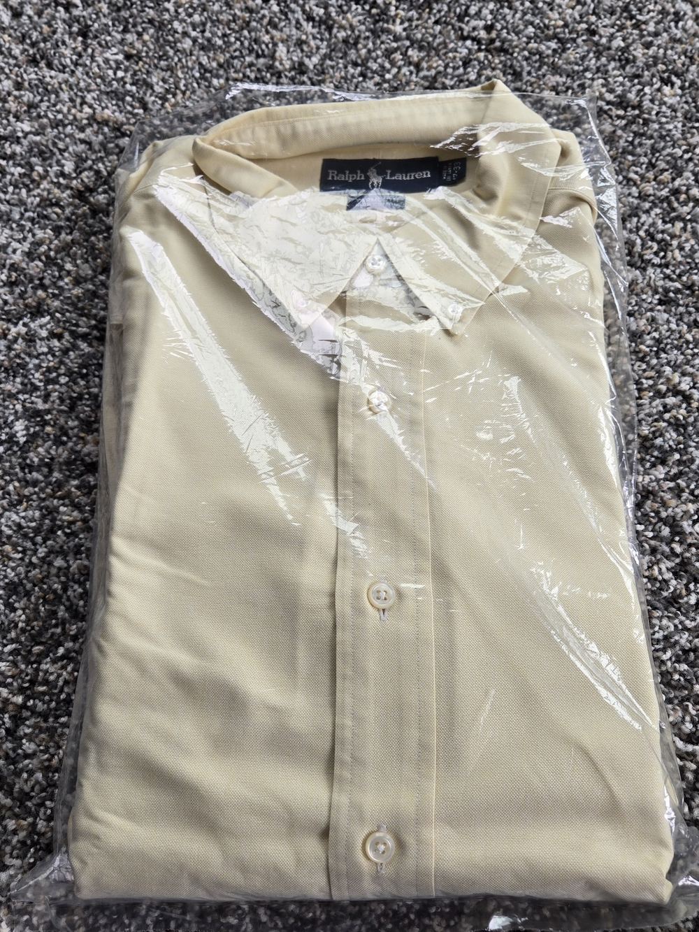 Ralph Lauren Men's Yarmouth Cotton Dress Shirt - Light Yellow Size 17 - 33